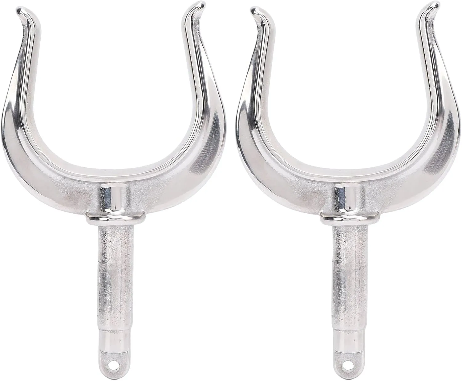 2PCS Boat Row Locks, Heavy Duty Universal Fit 12in Shaft 316 Stainless Steel Oarlock for Marine Water Raft Kayak, Crafted from polished 316 grade stainless steel