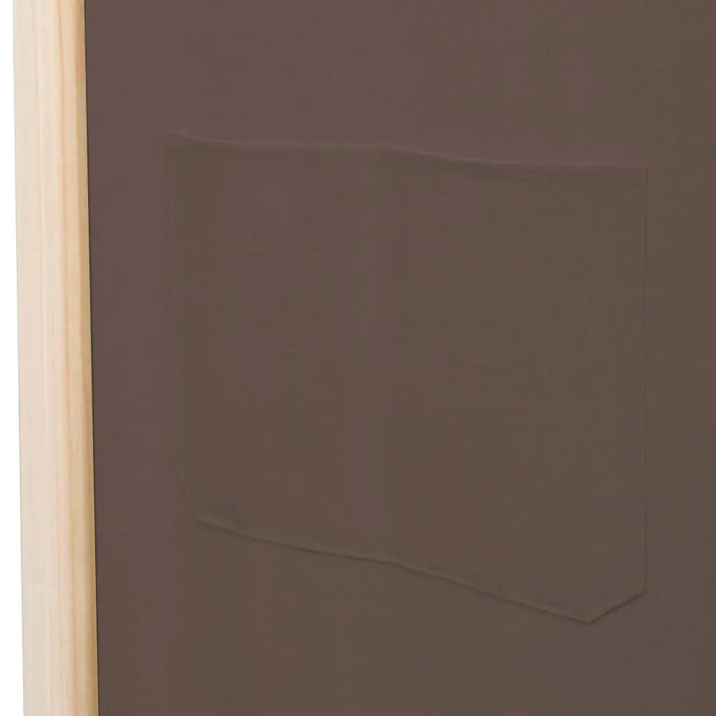 6-Panel Room Divider Brown 240x170x4 cm Fabric