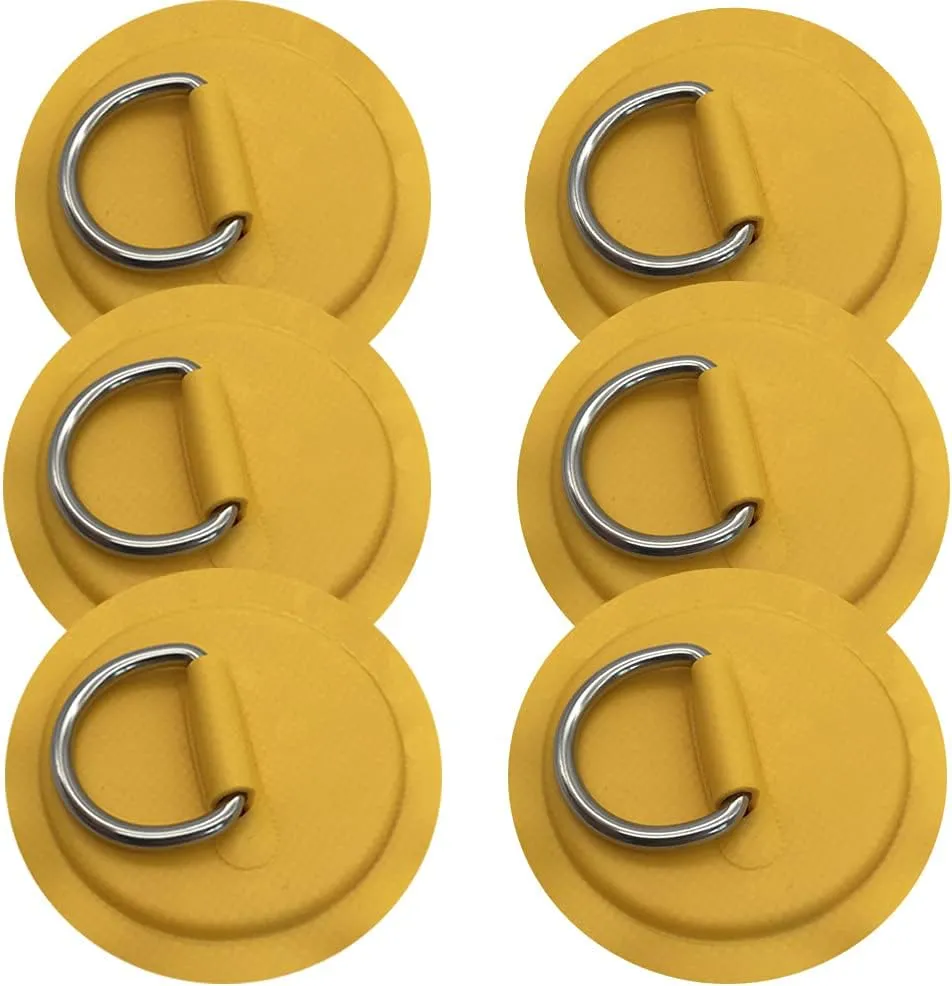 6 Pieces Stainless Steel D Rings Patch for PVC Inflatable Boat Canoe Raft Dinghy Kayak Surfboard Paddle Board
