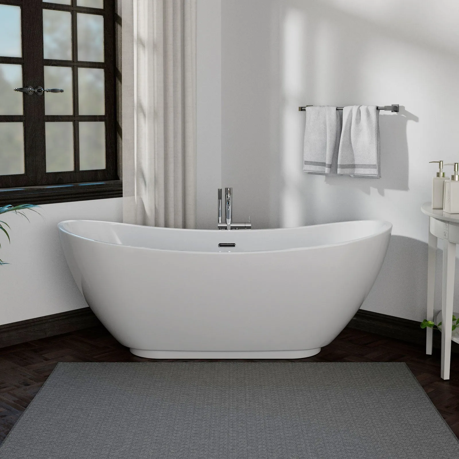 69" Freestanding Soaking Tub with Center Drain