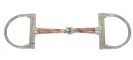 AJ Tack Copper Wire Wrapped Dee Ring Bit