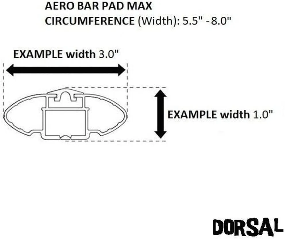 DORSAL Aero Roof Rack Pads for Factory and Wide Crossbars - Pack of 2 for Surfboards Kayaks Sups Snowboards Polyester 34" Inch Thule Yakima Style (Wide) Black