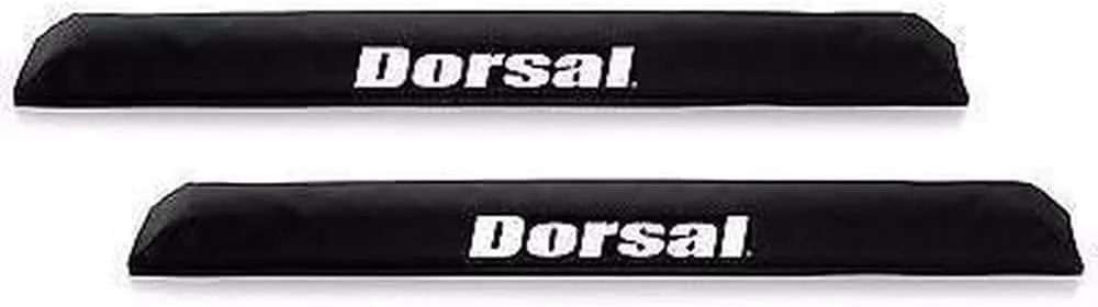 DORSAL Aero Roof Rack Pads for Factory and Wide Crossbars - Pack of 2 for Surfboards Kayaks Sups Snowboards Polyester 34" Inch Thule Yakima Style (Wide) Black