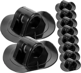 KESYOO 10pcs Kayak Accessories Kayaking Boat Buckle Fixing Canoe Cords Heavy Duty Rigging Cord with Hooks Black