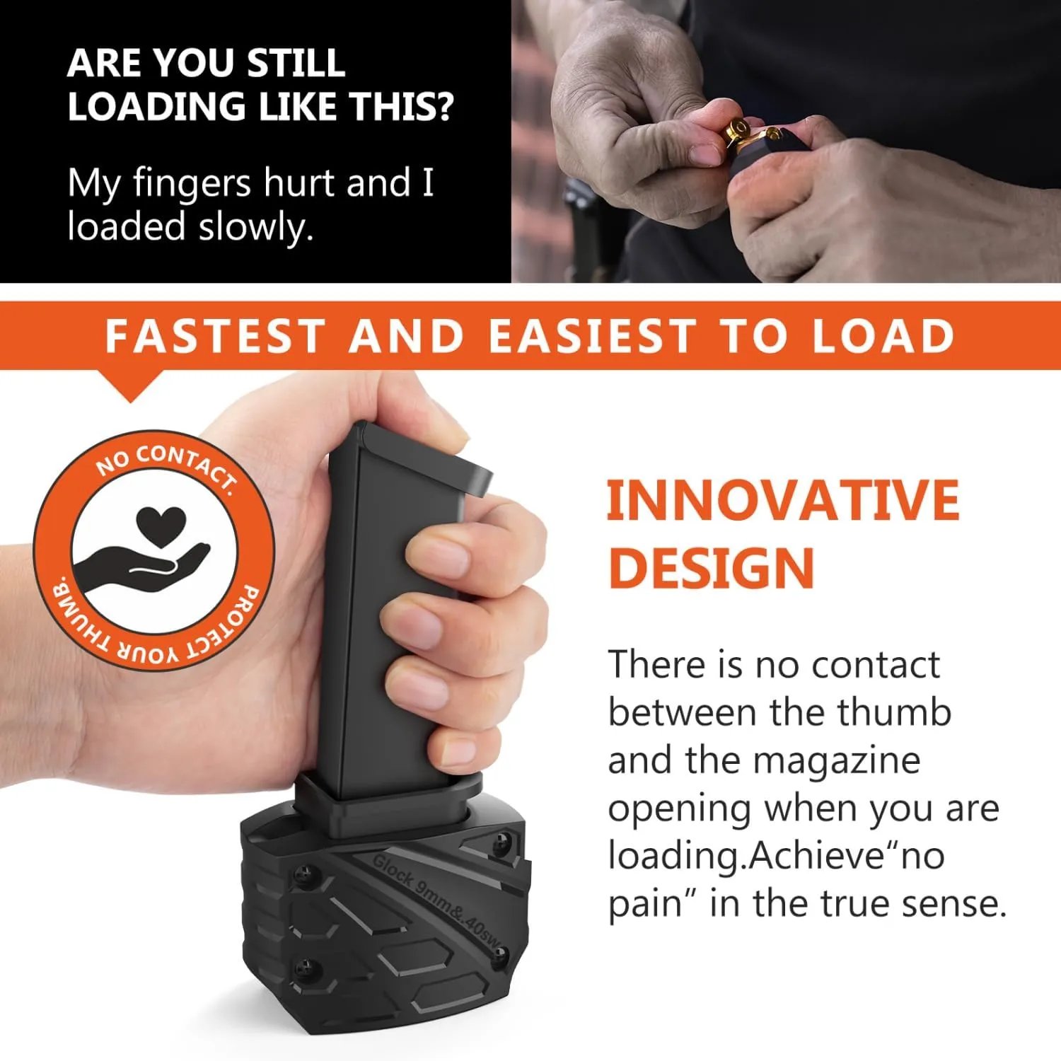 Ludex Magazine Speed Loader for Glock 9mm/.40.Fits Glock 17,18,19,22,23,24,26,27,34,35,45 and 47