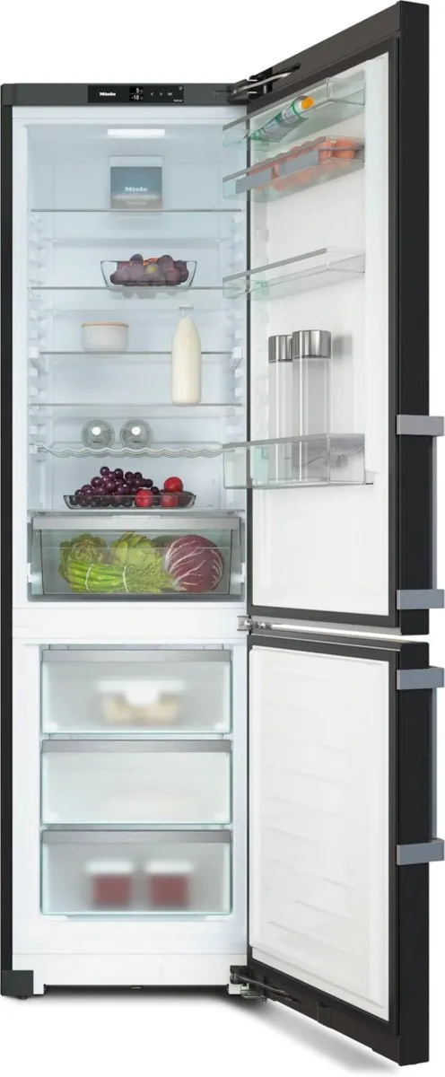 Miele KFN4795DD 372 Litre Freestanding Fridge-Freezer with DailyFresh and NoFrost - BlackSteel Door