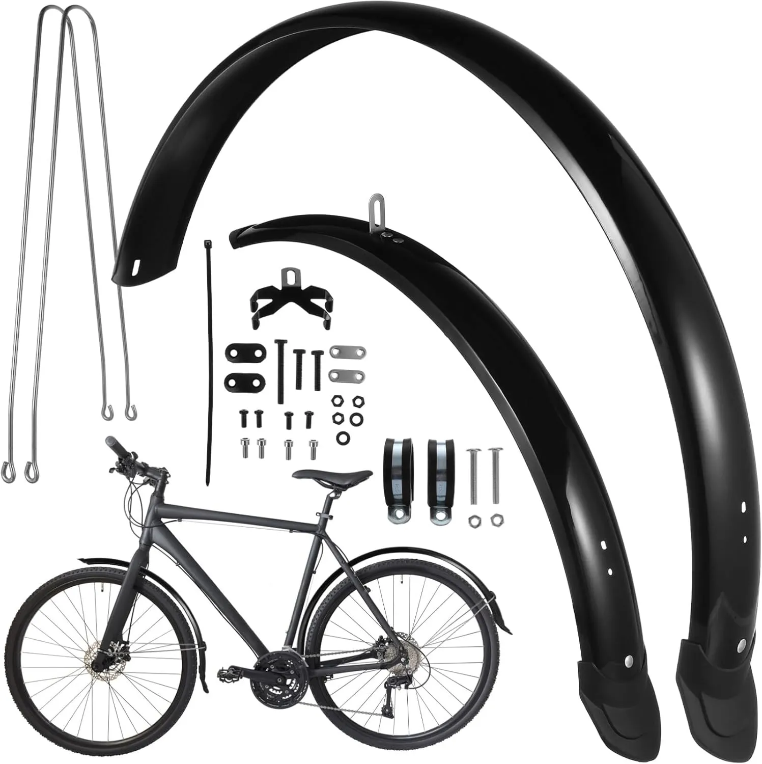 Milisten 1 Set Mountain Bike Mudguards Universal Front and Rear Mudguards Full Cover Bike Mudguards for 26 Tire