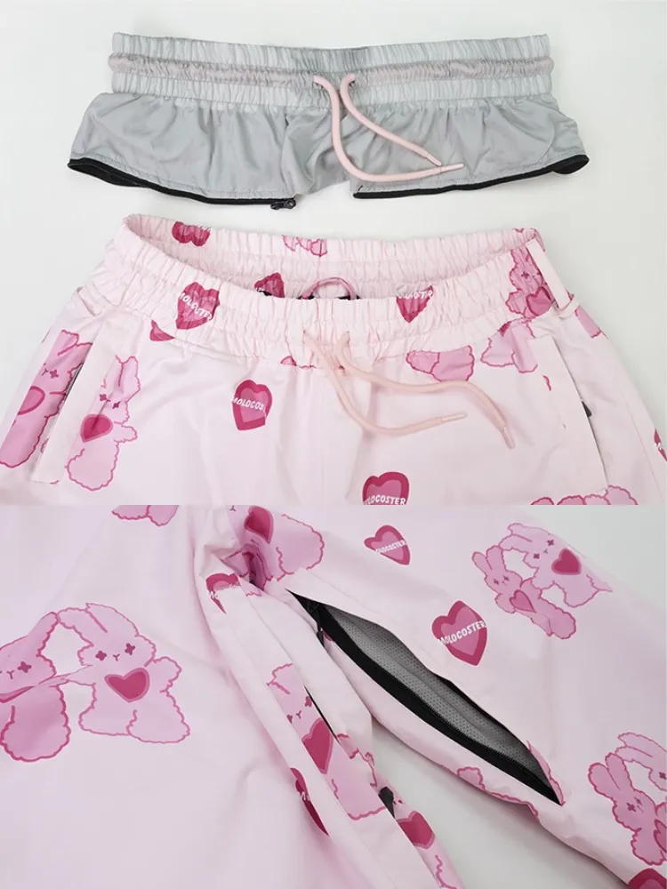 Molocoster Pink Rabbit Fleece Snow Suit - Unisex