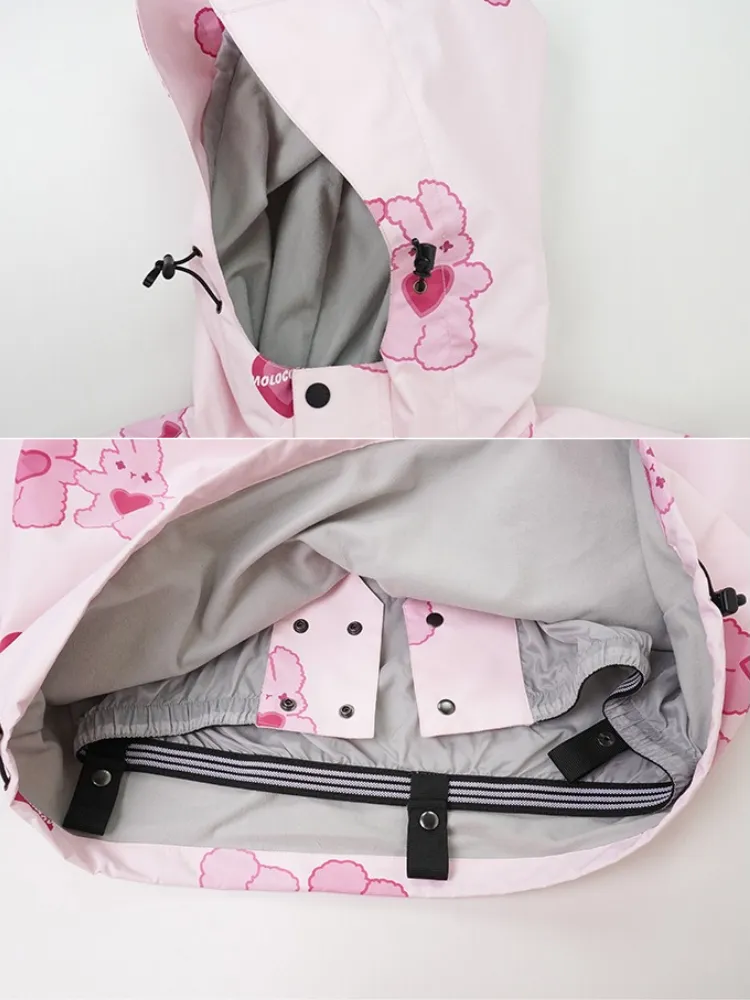 Molocoster Pink Rabbit Fleece Snow Suit - Unisex