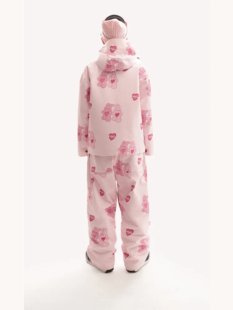 Molocoster Pink Rabbit Fleece Snow Suit - Unisex
