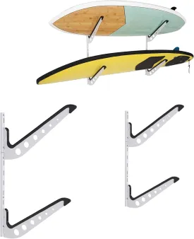 Multi Board Surf Rack Wall Mount for Surfboard, Wakeboard, Snowboard Storage, Adjustable Wall Hangers Boards Display