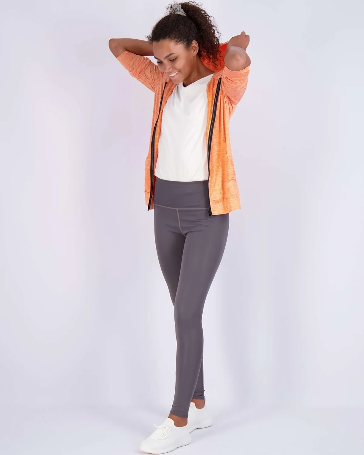 Real Essentials 3 Pack: Womens Dry-Fit Long Sleeve Quarter Zip & Full Zip Up Hoodie Workout Jacket (Available in Plus)
