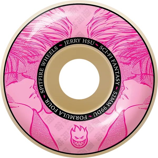 Spitfire Wheels HSU Sci-Fi F4 52mm 99a - Natural/Pink (Set of 4)