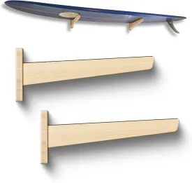 Surfboard Wall Mount - Surf Board Wall Hangers, Bamboo Surfboard Rack, The Perfect Surfboard Wall Hanger to Display Your Board, Horizontal Surfboard Mount Holder. Works for Snowboards and Wakeboards