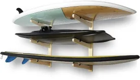Surfboard Wall Mount Surfboard Rack for Wall Surfboard Storage Racks for Longboards Shortboards Wakeboard Kiteboard and Snowboards, 3 Boards Display Works Indoor and Outdoor