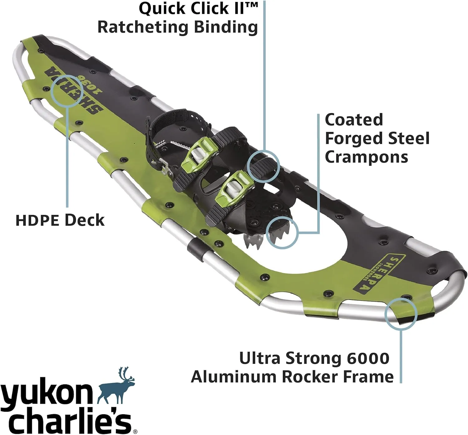 Yukon Charlie's Sherpa Snowshoe, Snowshoes for Men & Women, Snowshoeing Kits for All Skill Levels, Multiple Sizes & Models